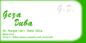 geza duba business card